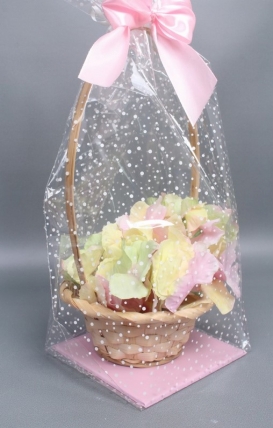 Пакет с жестким дном с белым рис. №1,5 ( 14*14*53) (12шт в уп)