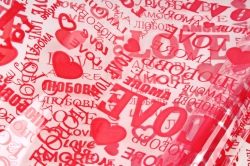 Пленка цветная Love 70см красный	(200гр) 00054787