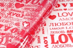 Пленка цветная Love 70см красный	(200гр) 00054787