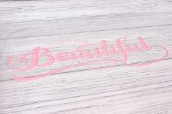 Пленка кристалл "Beautiful" 60см*10ярд, розовый 6881Н