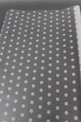 Пленка матовая с рисунком "Горошек" белый 60см 200гр  0016М