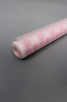 Пленка матовая с рисунком "Горошек" нежно розовый 60см 200гр  0011М