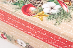 Подарочная одиночная коробка - Прямоугольник НГ Новогодний венок  28*18,5*11,5см  1шт  4432510