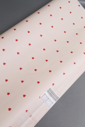 Подарочная упаковочная бумага "Сердечки" 1*0,7м (10 листов/рулон).70г/м2. 34312