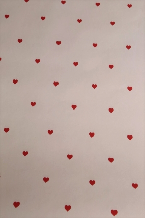 Подарочная упаковочная бумага "Сердечки" 1*0,7м (10 листов/рулон).70г/м2. 34312