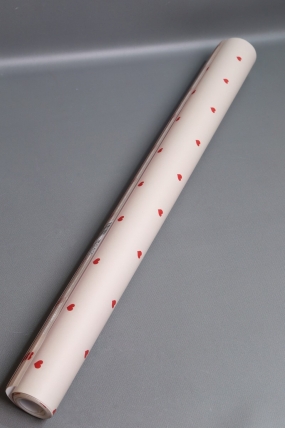 Подарочная упаковочная бумага "Сердечки" 1*0,7м (10 листов/рулон).70г/м2. 34312