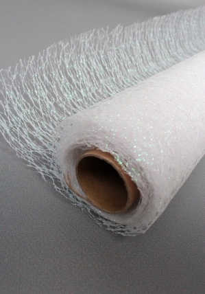 Сетка Крошет перламутр "Паутинка", белый  1514Н