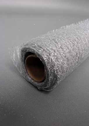 Сетка Крошет перламутр "Паутинка", серебро  1484H