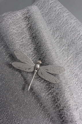 Сетка Крошет перламутр "Паутинка", серебро  1484H