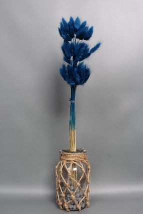 Сухоцвет "Лагурус", 60 шт в пучке, разм. цветка 5-7 см, спелая голубика  4077М