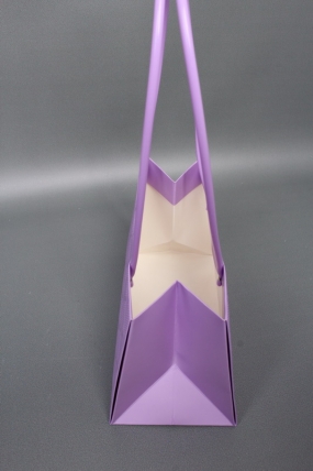 Сумка для ЦВЕТОВ (11) Тиснение клетка 22*13,5*10,5 ярко-сиреневый  М11   Цена за 1шт