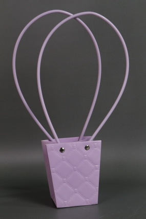 Сумка для ЦВЕТОВ тиснение Клетка (16) 10*8*10,5  лаванда  М16   Цена за 1шт