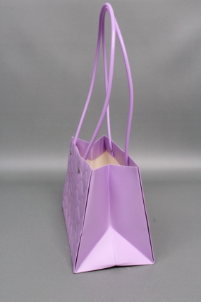 Сумка для ЦВЕТОВ тиснение Золотая клетка  (311) 22*13,5*10,5 ярко-сиреневый М311   Цена за 1шт