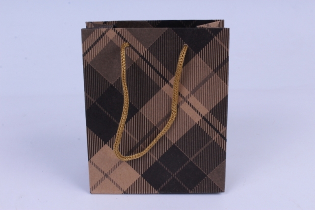 сумка крафт клетка 11*14*5,5cm (12 шт в уп) цена за 1 штl77