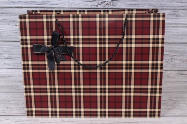 Сумка Люкс 42*33*15 бордо "burberry" (12шт/уп)  L622 Цена за 1шт