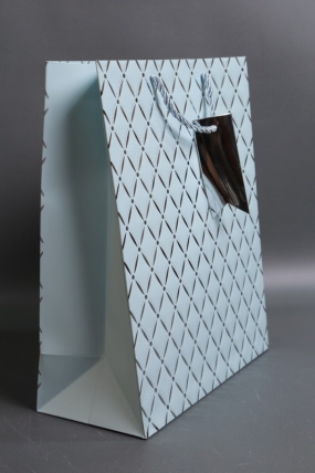 Сумка Люкс Алмазный узор  26*32*12 голубой L574