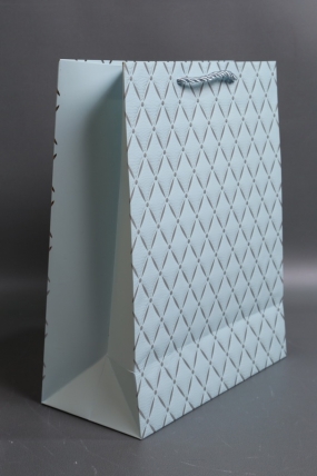 Сумка Люкс Алмазный узор  26*32*12 голубой L574