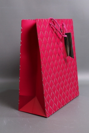 Сумка Люкс Алмазный узор  26*32*12 малиновый    L574