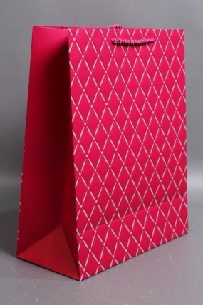 Сумка Люкс Алмазный узор  26*32*12 малиновый    L574