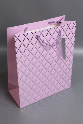 Сумка Люкс Алмазный узор  26*32*12 сирень   L574