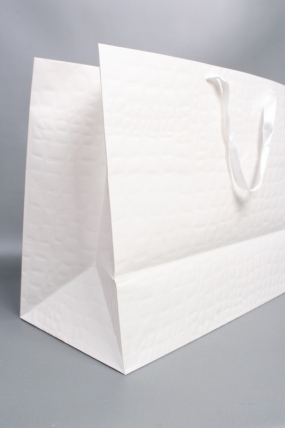 Сумка ЛЮКС белая кожа лак 54*37*23  L198