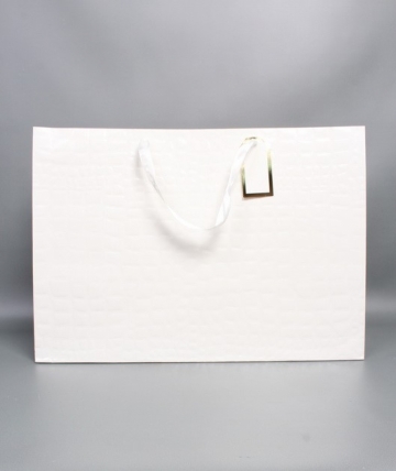 Сумка ЛЮКС белая кожа лак 54*37*23  L198