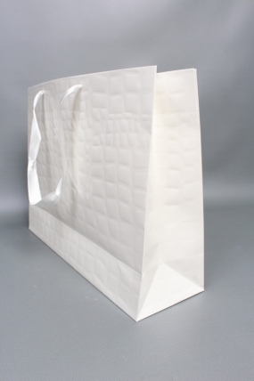 Сумка ЛЮКС белая кожа лак 40*30*12  L197