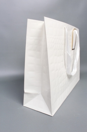 Сумка ЛЮКС белая кожа лак 40*30*12  L197