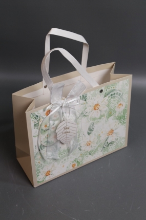 Сумка Люкс Цветочное кружево  25*20*10 кремовый  L210 Цена за 1шт