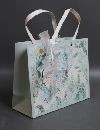 Сумка Люкс Цветочное кружево  25*20*10 мята L210 Цена за 1шт