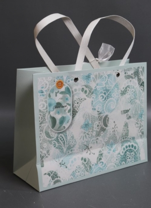 Сумка Люкс Цветочное кружево  25*20*10 мята L210 Цена за 1шт