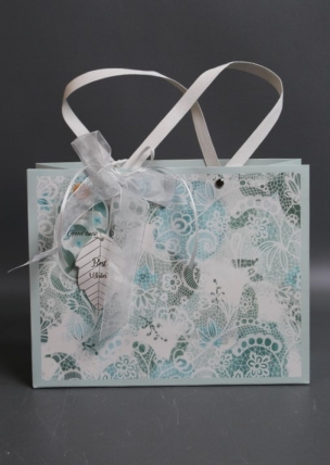 Сумка Люкс Цветочное кружево  25*20*10 мята L210 Цена за 1шт