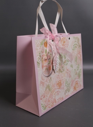 Сумка Люкс Цветочное кружево  32*25*12 розовый L209 Цена за 1шт