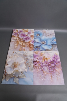 Сумка Люкс Хрустальные Цветы с блестками 26*32*12  L229  Цена за 1шт