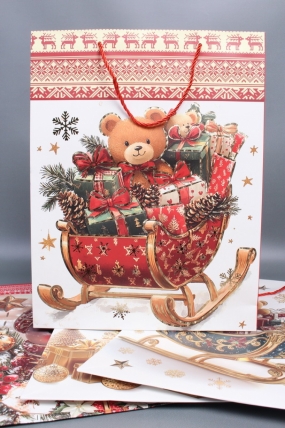 Сумка ЛЮКС Классика НГ с блестками  31*41*12  N1951