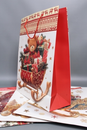 Сумка ЛЮКС Классика НГ с блестками  31*41*12  N1951