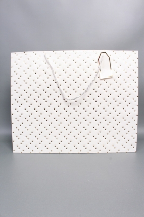 Сумка ЛЮКС Кнопки металл 50*40*15 белый  L1994