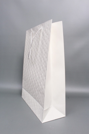 Сумка ЛЮКС Кнопки металл 31*42*12 белый  L1993