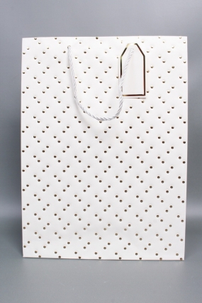 Сумка ЛЮКС Кнопки металл 31*42*12 белый  L1993