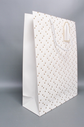 Сумка ЛЮКС Кнопки металл 31*42*12 белый  L1993