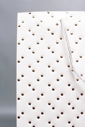 Сумка ЛЮКС Кнопки металл 31*42*12 белый  L1993