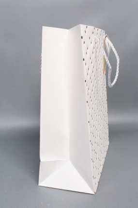 Сумка ЛЮКС Кнопки металл 26*32*12 белый  L1992