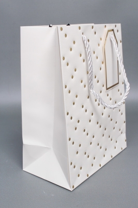 Сумка ЛЮКС Кнопки металл 23*18*10 белый  L1991