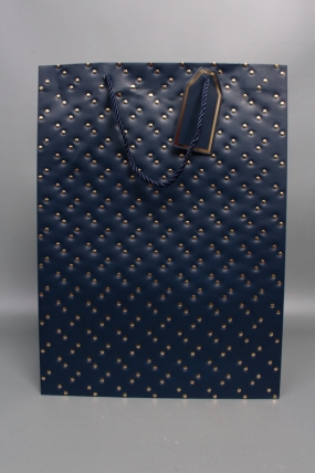 Сумка ЛЮКС Кнопки металл 31*42*12 синий  L1993