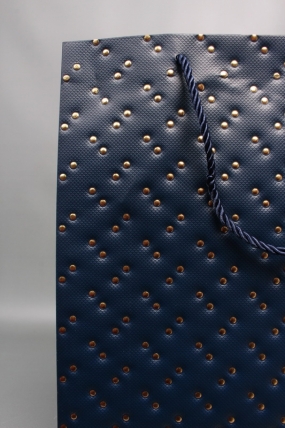 Сумка ЛЮКС Кнопки металл 31*42*12 синий  L1993