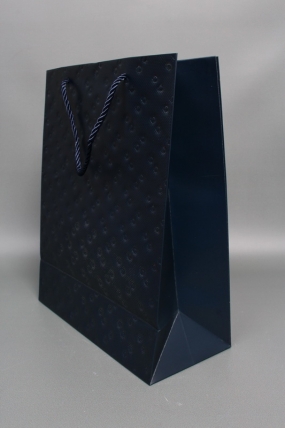 Сумка ЛЮКС Кнопки металл 26*32*12 синий  L1992