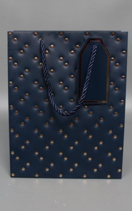 Сумка ЛЮКС Кнопки металл 23*18*10 синий  L1991