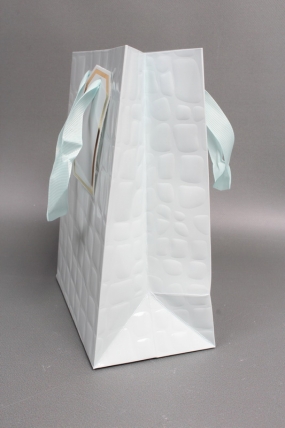 Сумка Люкс Лак тиснение кожа 18*23*10 голубой L226