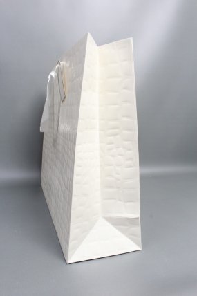 Сумка Люкс Лак тиснение кожа 50*40*15 молочный L494