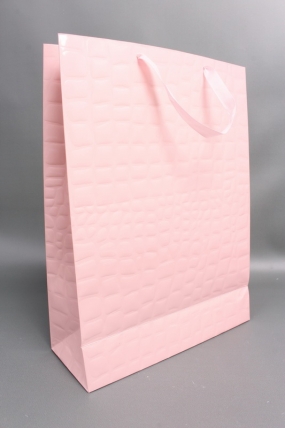 Сумка Люкс Лак тиснение кожа 31*42*12 персик L223